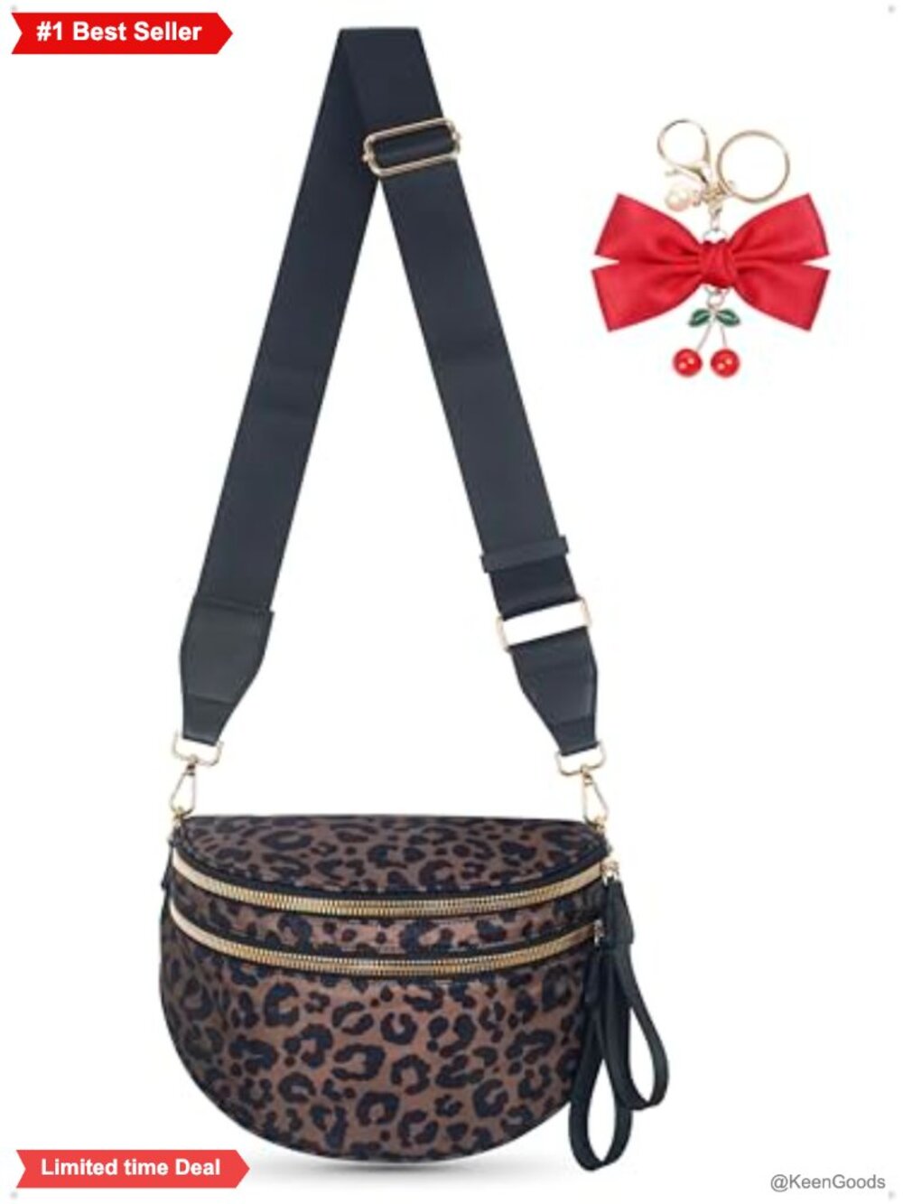 Nylon Crossbody Bum Bag Fanny Pack Leopard Print